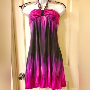 Sexy embellished flowy mini dress sz S